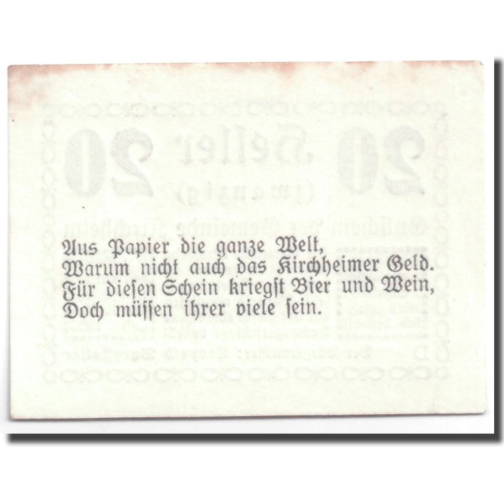 Geldschein, Österreich, Kirchheim, 20 Heller, graphique, UNZ-, Mehl:447 IIa