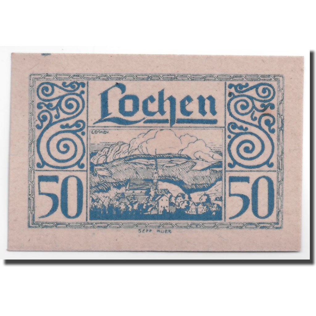 Geldschein, Österreich, Lochen, 50 Heller, paysage, UNZ-, Mehl:559a