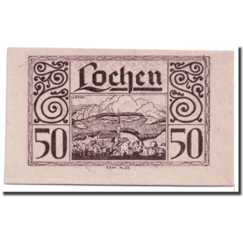 Geldschein, Österreich, Lochen, 50 Heller, paysage, UNZ-, Mehl:559b