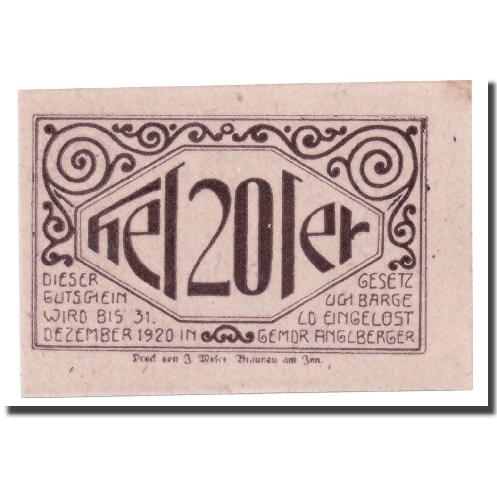 Geldschein, Österreich, Lochen, 20 Heller, paysage, UNZ-, Mehl:559b