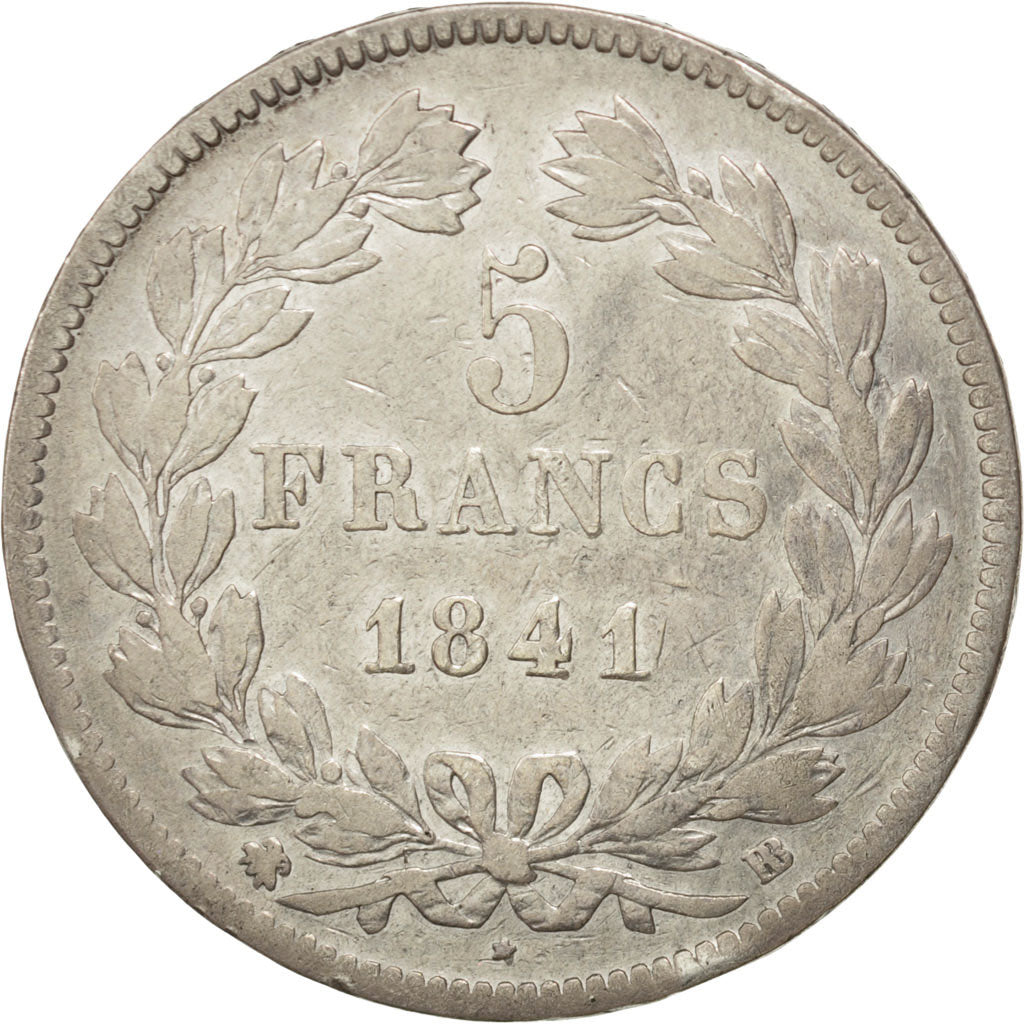 Coin, France, Louis-Philippe, 5 Francs, 1841, Strasbourg, VF(30-35), Silver