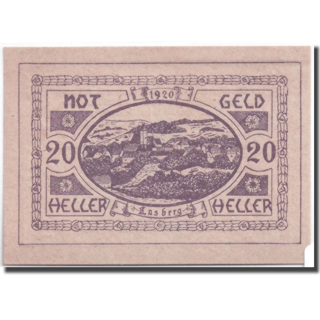 Geldschein, Österreich, Lasberg, 20 Heller, paysage, 1920, 1920-05-12, UNZ-
