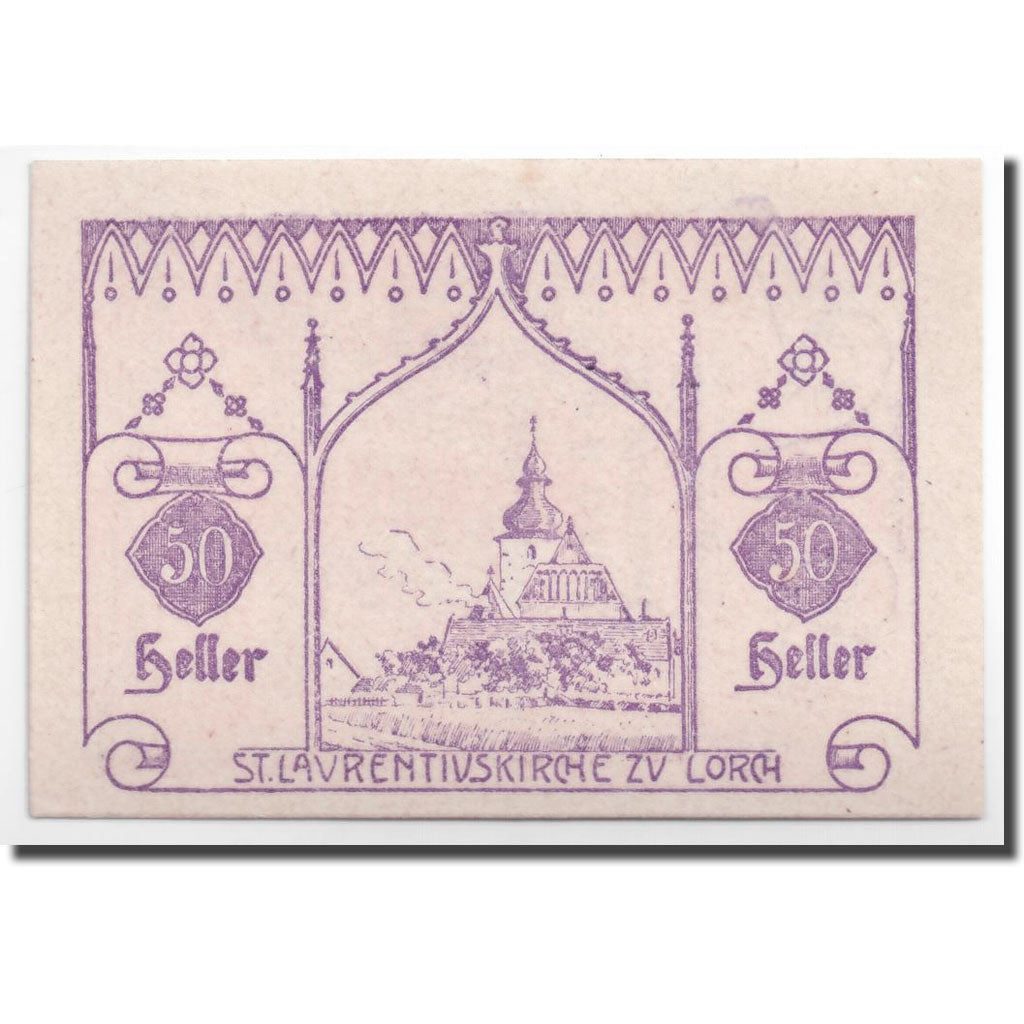 Geldschein, Österreich, Lorch, 50 Heller, Monument, 1920, 1920-05-15, UNZ-