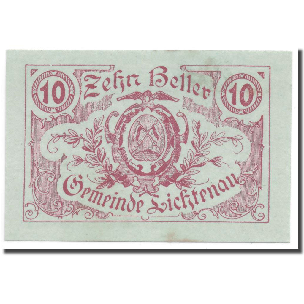 Geldschein, Österreich, Lichtenau, 10 Heller, Ecusson, 1920, 1920-07-14, UNZ-