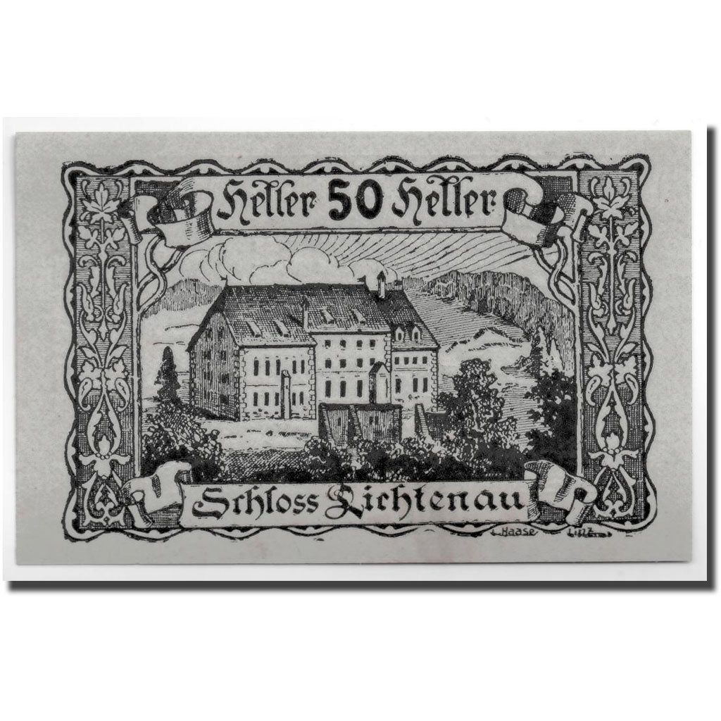 Geldschein, Österreich, Lichtenau, 50 Heller, château, 1920, 1920-07-14, UNZ-