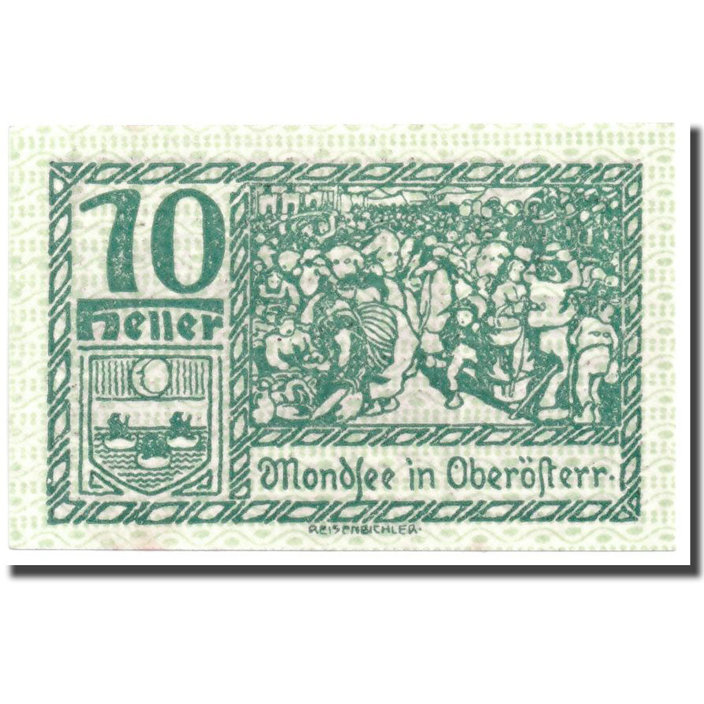 Geldschein, Österreich, Mondsee in Oberösterr., 10 Heller, personnage 1, UNZ-