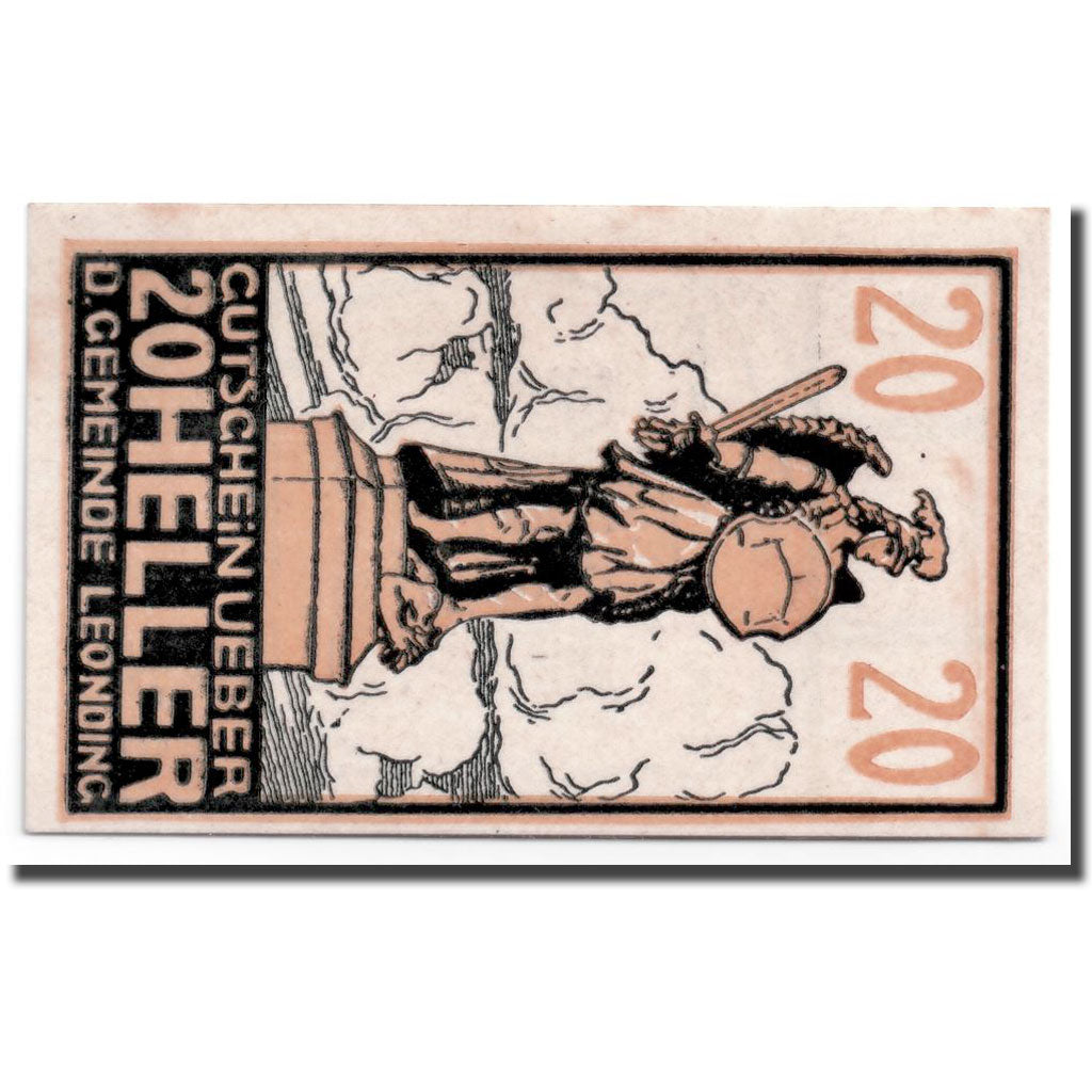 Geldschein, Österreich, Leonding, 20 Heller, Statue 1, UNZ-, Mehl:513a