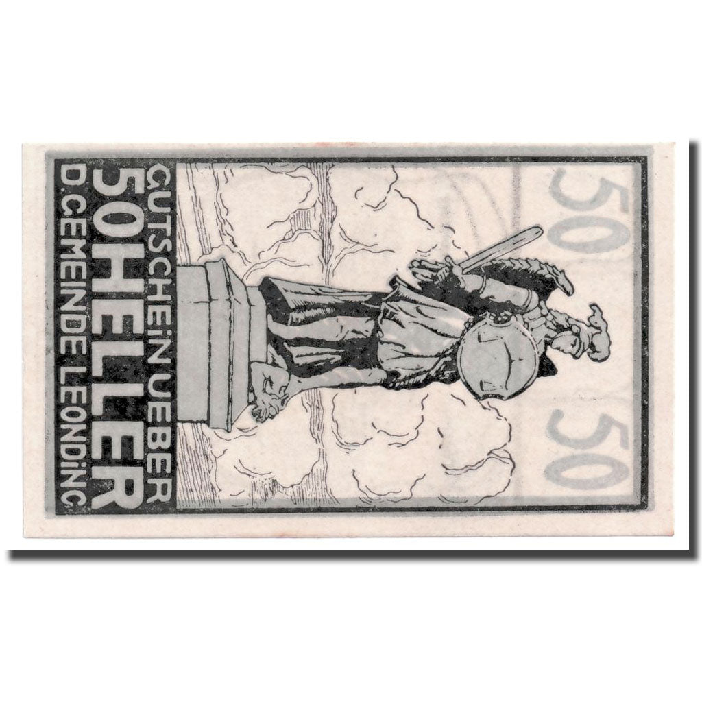 Geldschein, Österreich, Leonding, 50 Heller, statue, UNZ-, Mehl:513a