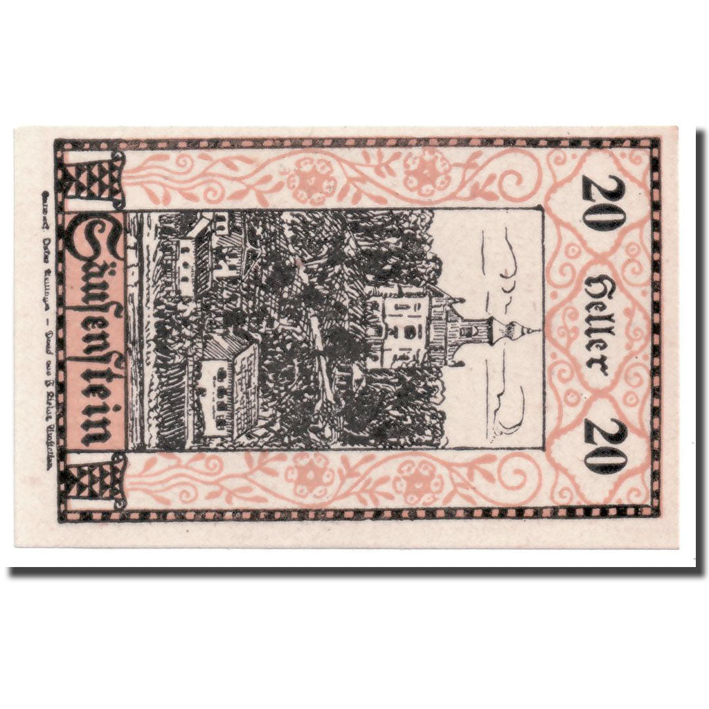 Geldschein, Österreich, Säusenstein N.Ö. Gemeinde, 20 Heller, personnage