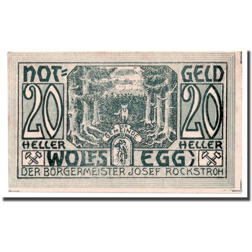 Geldschein, Österreich, Wolfsegg, 20 Heller, paysage, UNZ-, Mehl:1250II