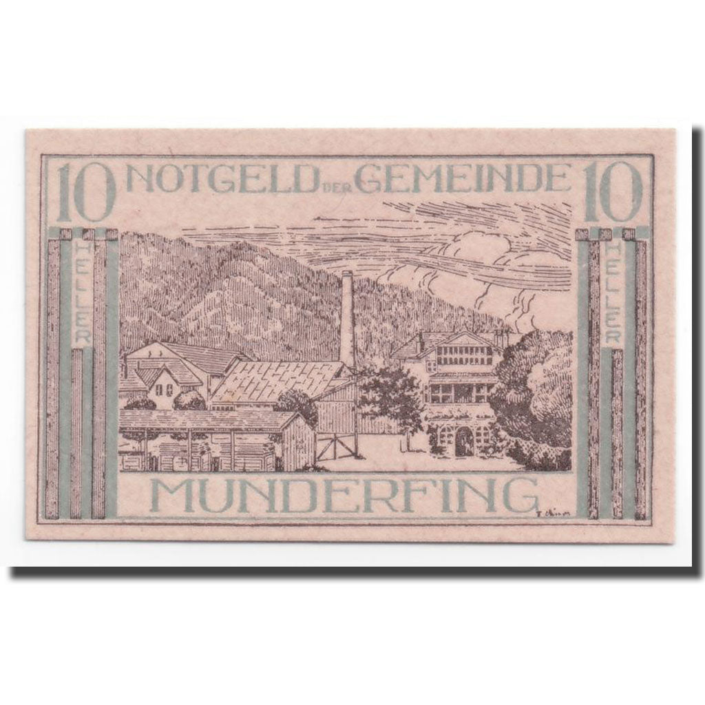 Geldschein, Österreich, Munderfing, 10 Heller, paysage, UNZ-, Mehl:633a