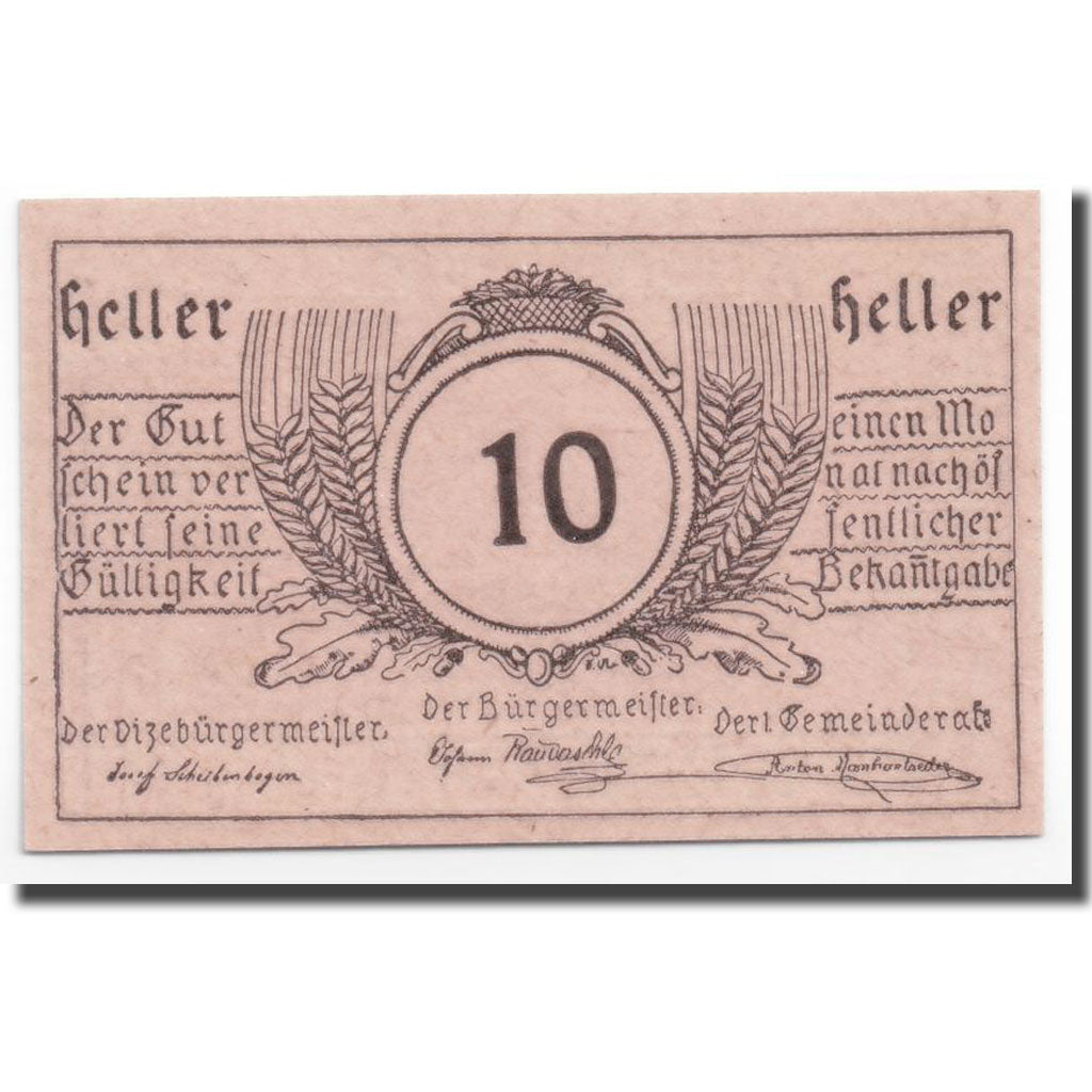Geldschein, Österreich, Munderfing, 10 Heller, paysage, UNZ-, Mehl:633a