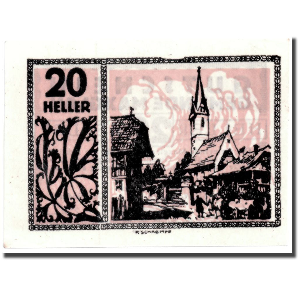 Geldschein, Österreich, Maxglan, 20 Heller, Eglise, 1920, KM:602a, UNZ-