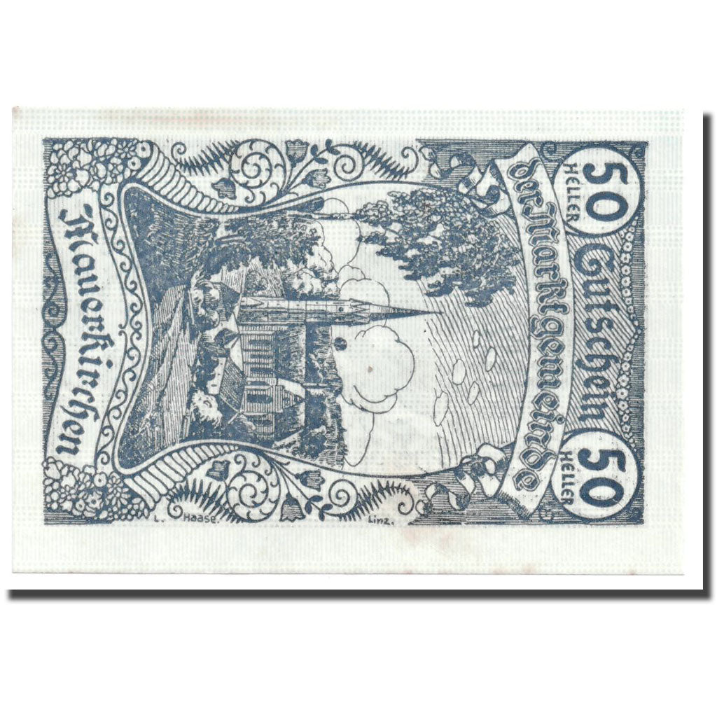 Geldschein, Österreich, Mauerkirchen, 50 Heller, Eglise, UNZ-, Mehl:598 IIa