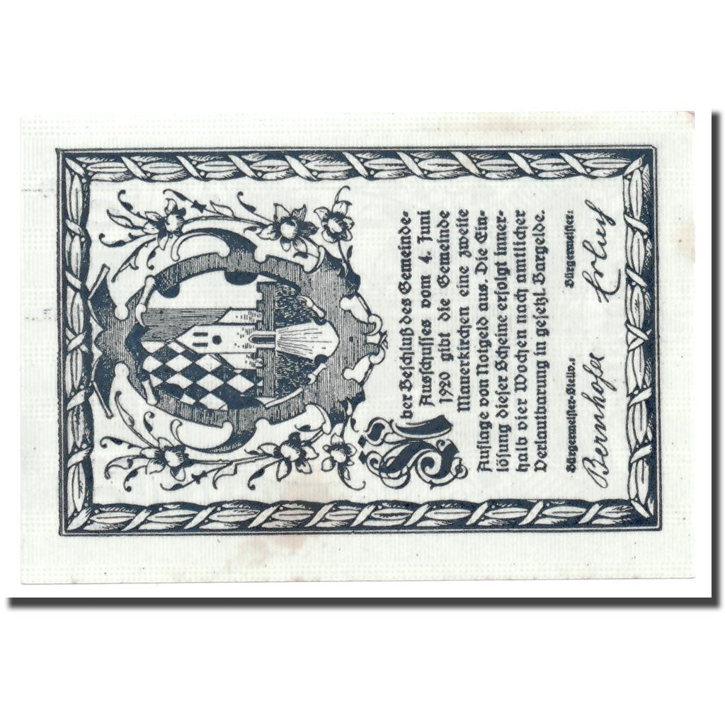 Geldschein, Österreich, Mauerkirchen, 50 Heller, Eglise, UNZ-, Mehl:598 IIa