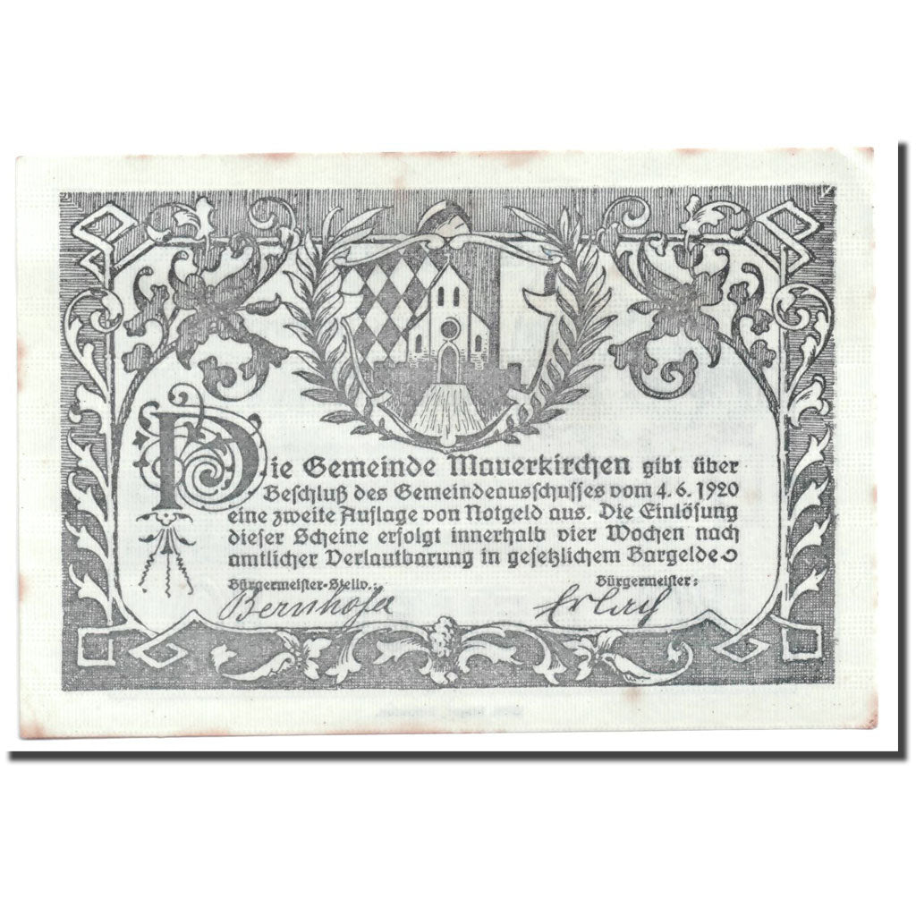 Geldschein, Österreich, Mauerkirchen, 80 Heller, Ecusson, UNZ-, Mehl:598 IIb