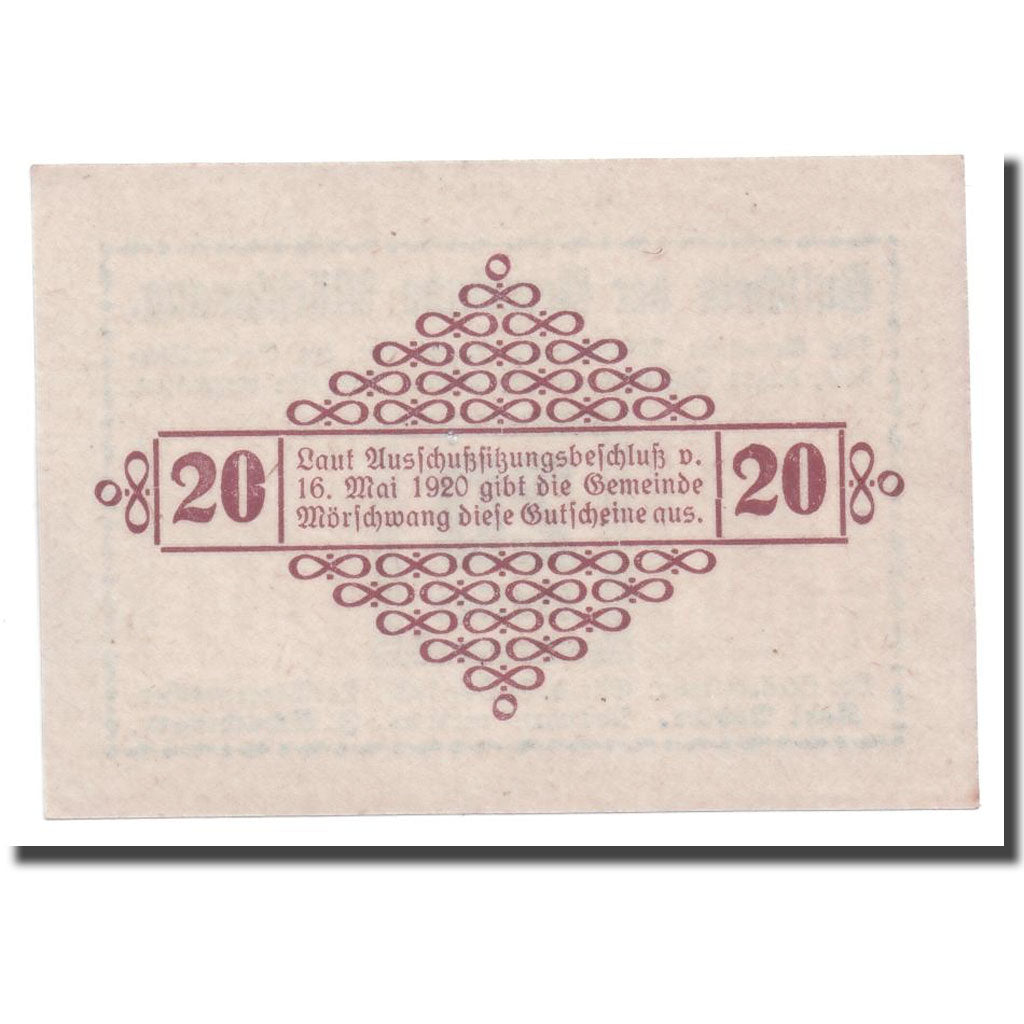 Geldschein, Österreich, Morschwang, 20 Heller, graphique, 1920, 1920-05-16