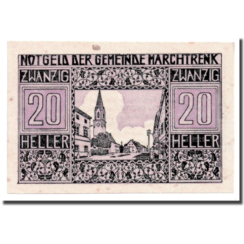 Geldschein, Österreich, marchtrenk, 20 Heller, paysage, 1920, 1920-05-22, UNZ-