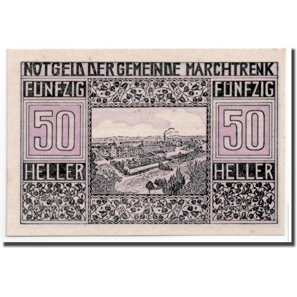 Geldschein, Österreich, marchtrenk, 50 Heller, paysage, 1920, 1920-05-22, UNZ-