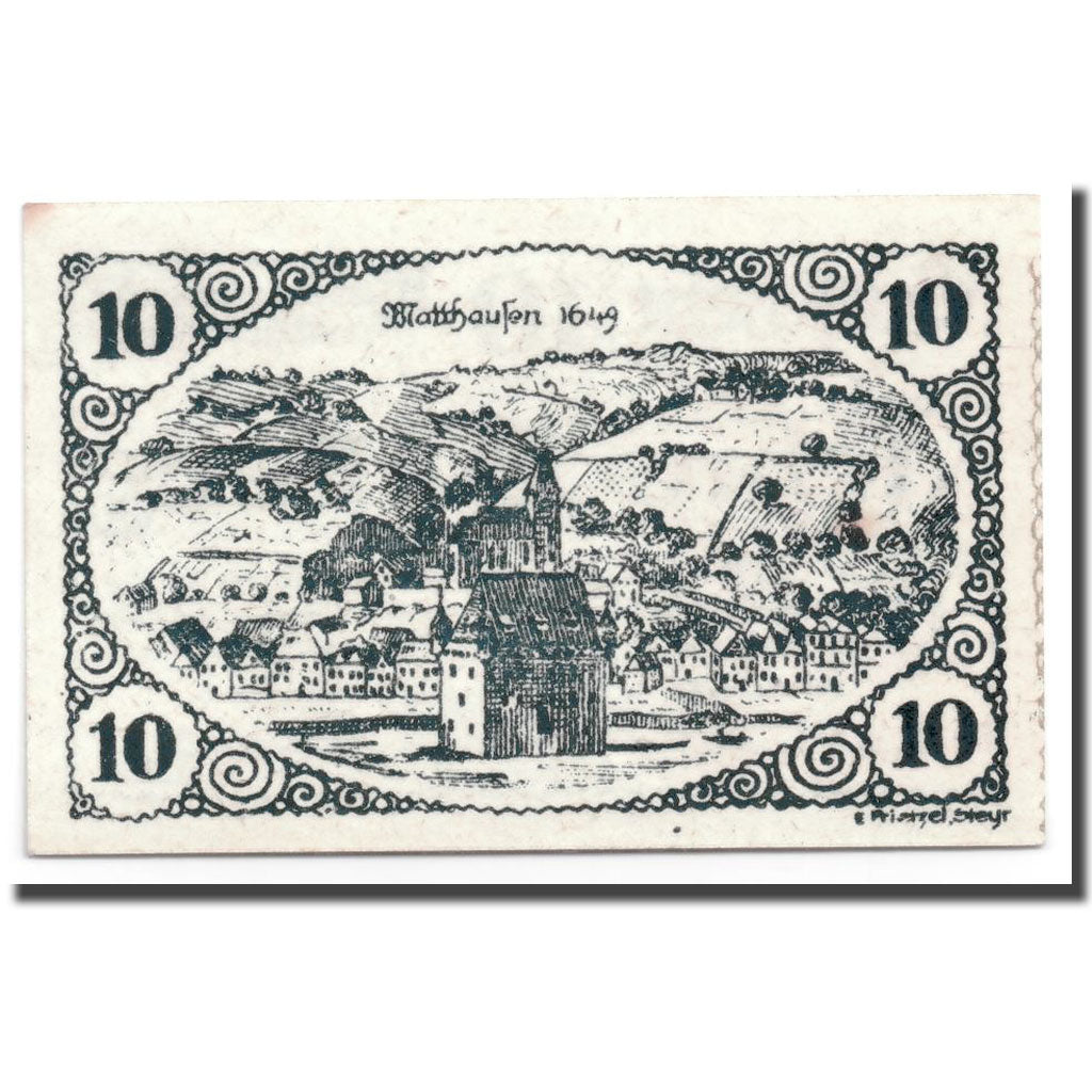 Geldschein, Österreich, Mauthausen, 10 Heller, paysage, UNZ-, Mehl:601 Ia