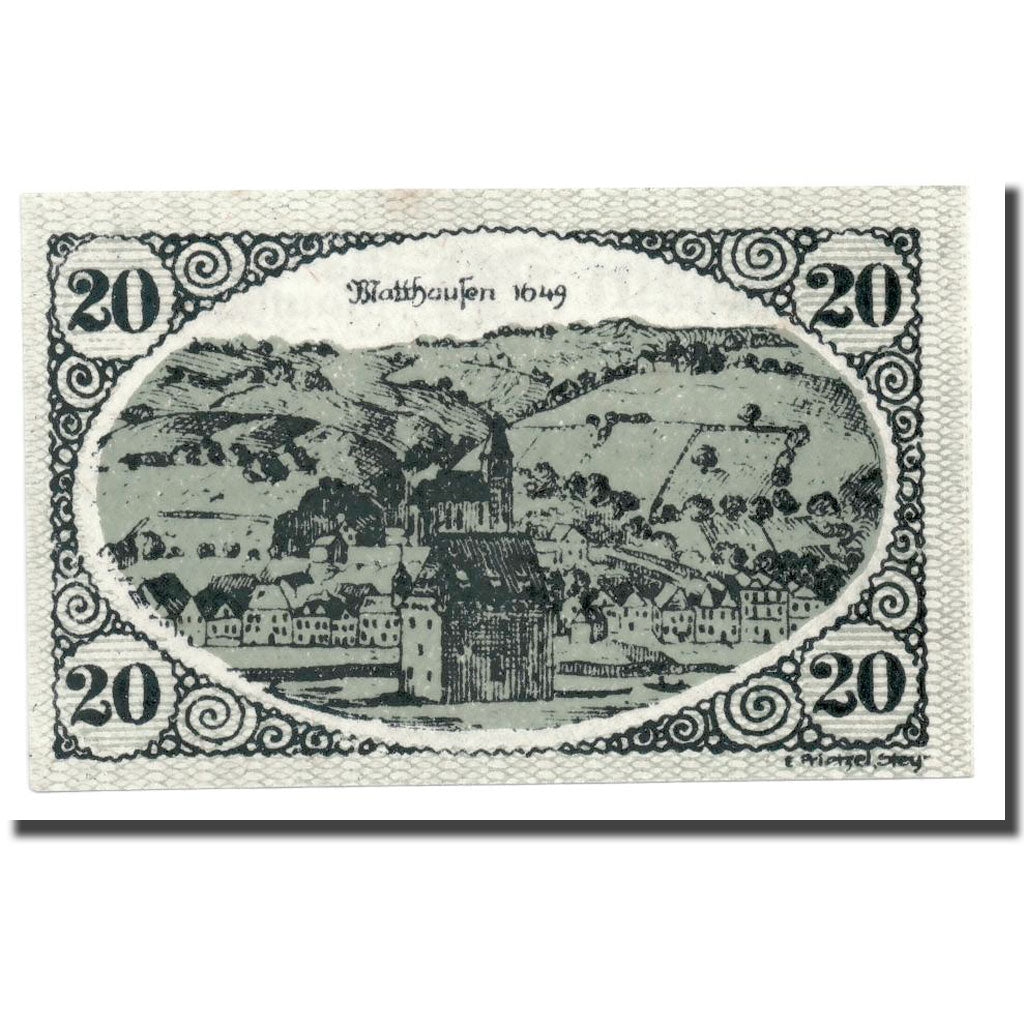 Geldschein, Österreich, Mauthausen, 20 Heller, paysage, UNZ-, Mehl:601 Ia