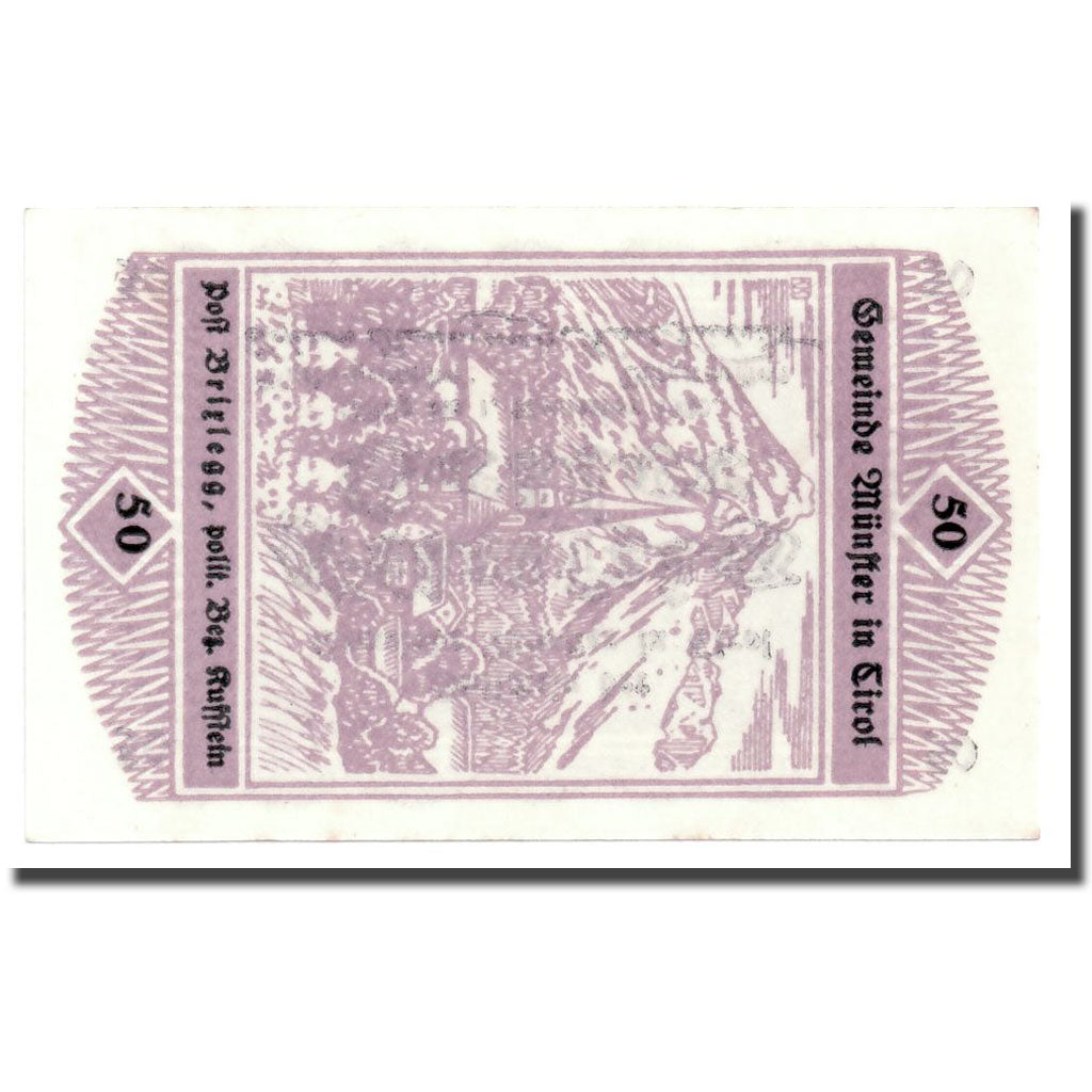 Geldschein, Österreich, Munster, 50 Heller, paysage, UNZ-, Mehl:635 a
