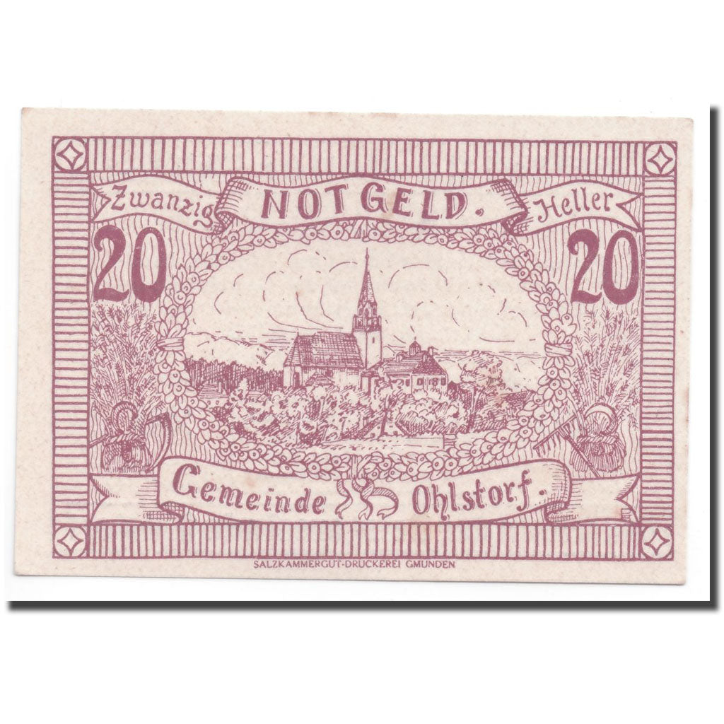 Geldschein, Österreich, Ohlstorf, 20 Heller, Eglise, 1920, 1920-06-01, UNZ-