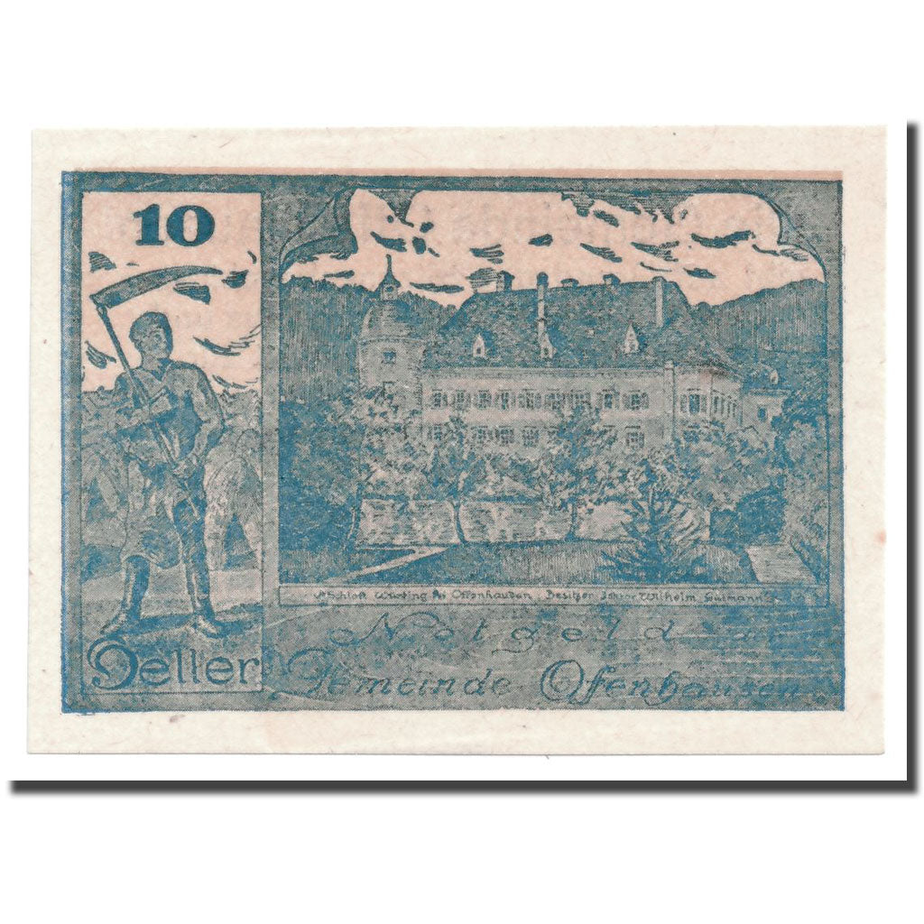 Geldschein, Österreich, Offenhausen, 10 Heller, château, 1920, 1920-07-11
