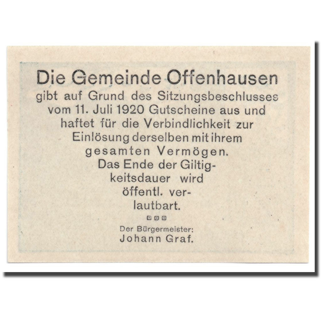 Geldschein, Österreich, Offenhausen, 20 Heller, château, 1920, 1920-07-11