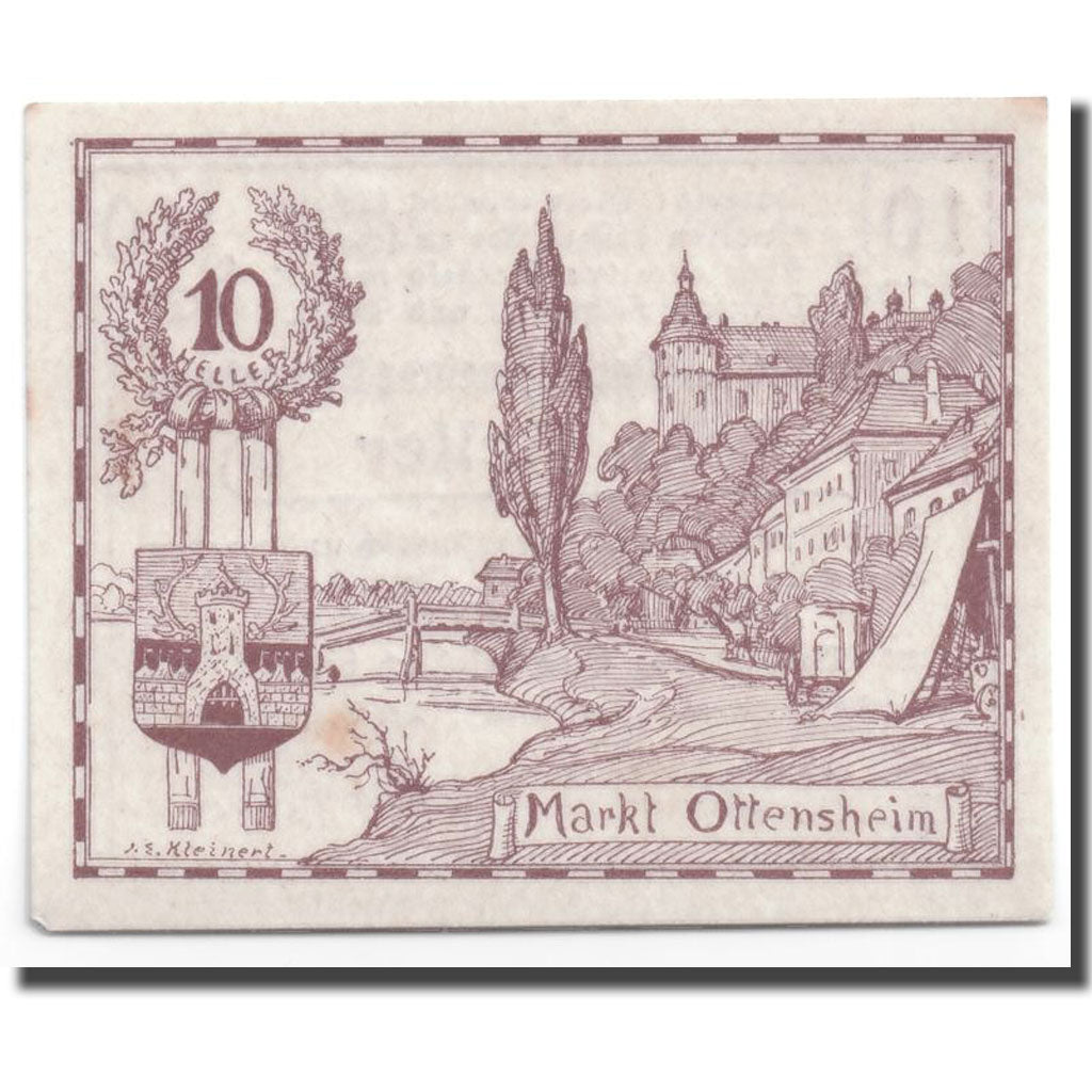 Geldschein, Österreich, Ottensheim, 10 Heller, paysage, UNZ-, Mehl:717