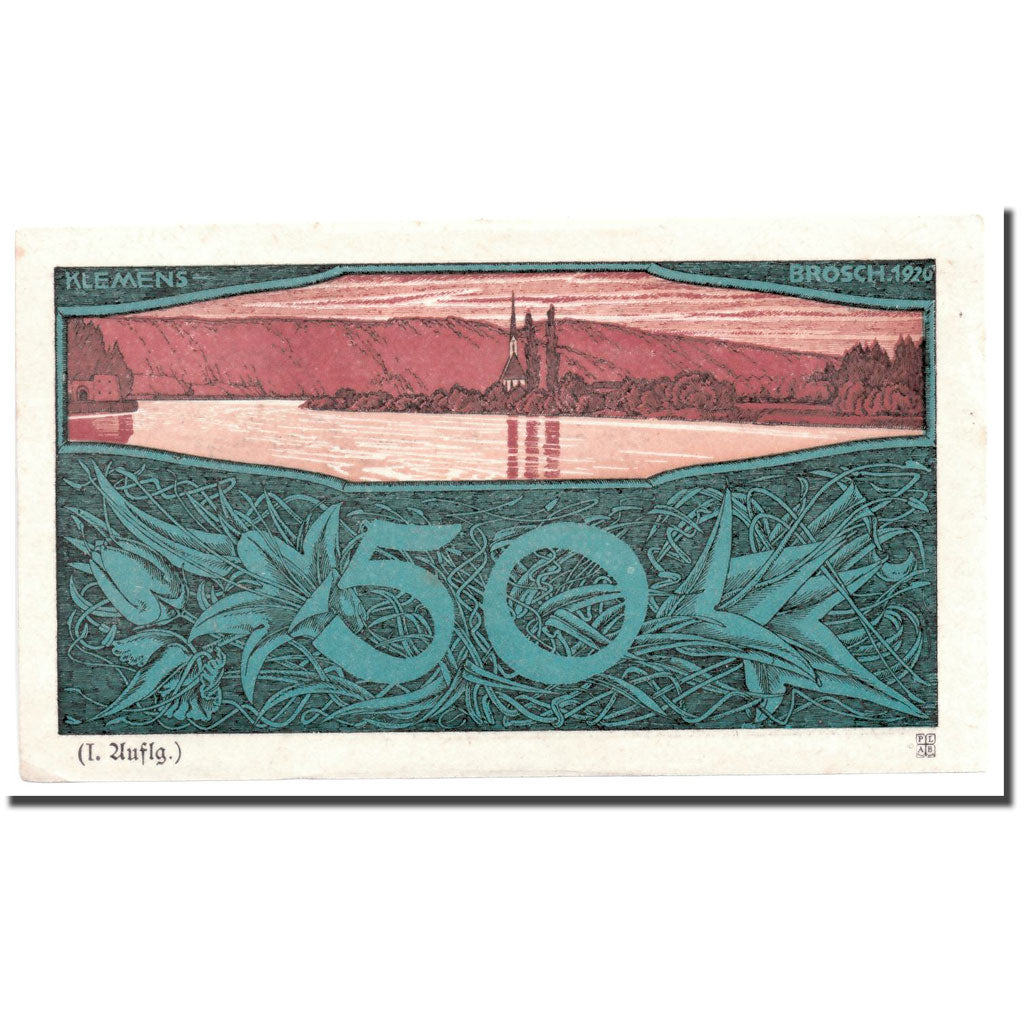Banknote, Austria, Puchenau, 50 Heller, paysage, 1920, 1920-05-10, UNC(63)