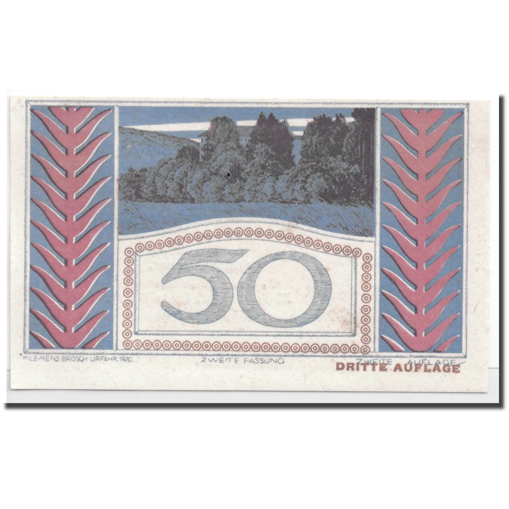 Geldschein, Österreich, Puchenau, 50 Heller, paysage 2, 1920, 1920-06-03, UNZ-