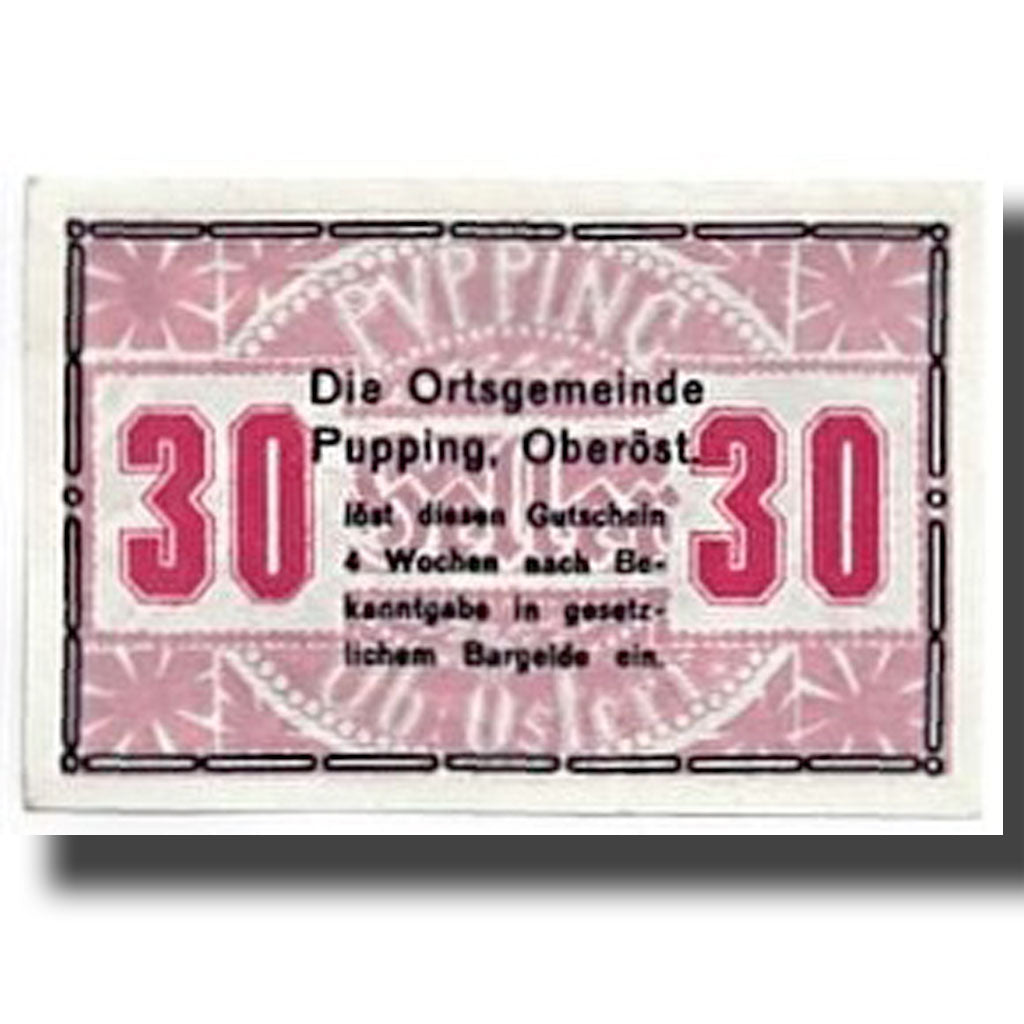Geldschein, Österreich, Pupping, 30 Heller, paysage, UNZ-, Mehl:792IIc