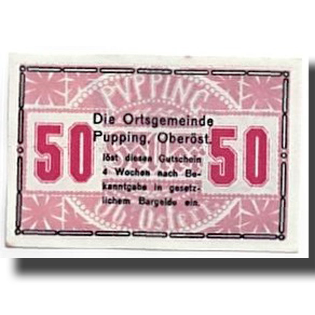 Geldschein, Österreich, Pupping, 50 Heller, paysage, UNZ-, Mehl:792IIc