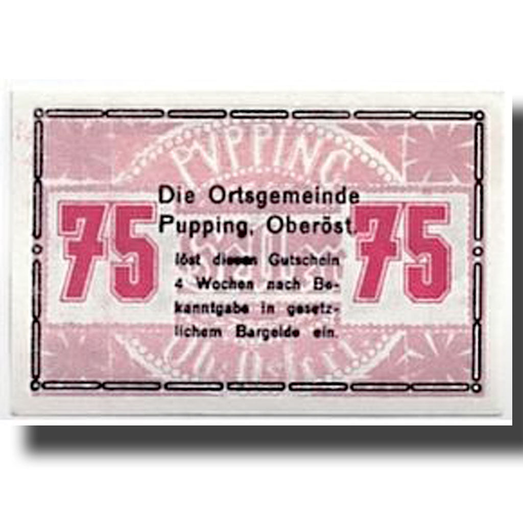 Banconote, Austria, Pupping, 75 Heller, paysage, SPL, Mehl:792IIc