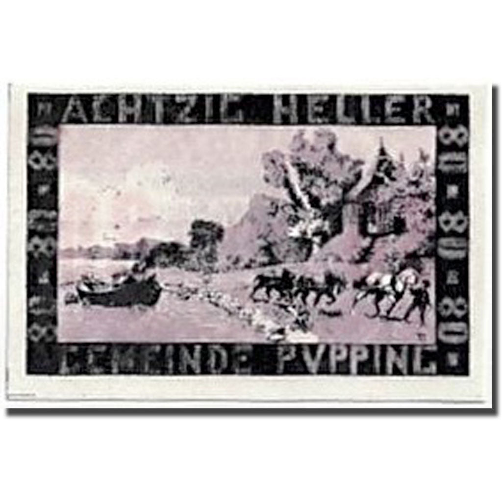 Geldschein, Österreich, Pupping, 80 Heller, paysage, UNZ-, Mehl:792IIc