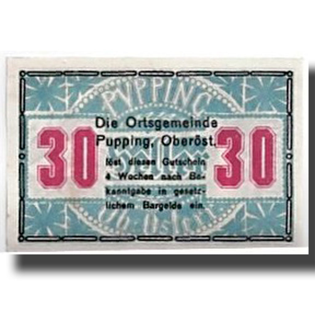 Banconote, Austria, Pupping, 30 Heller, paysage, SPL, Mehl:792IIa
