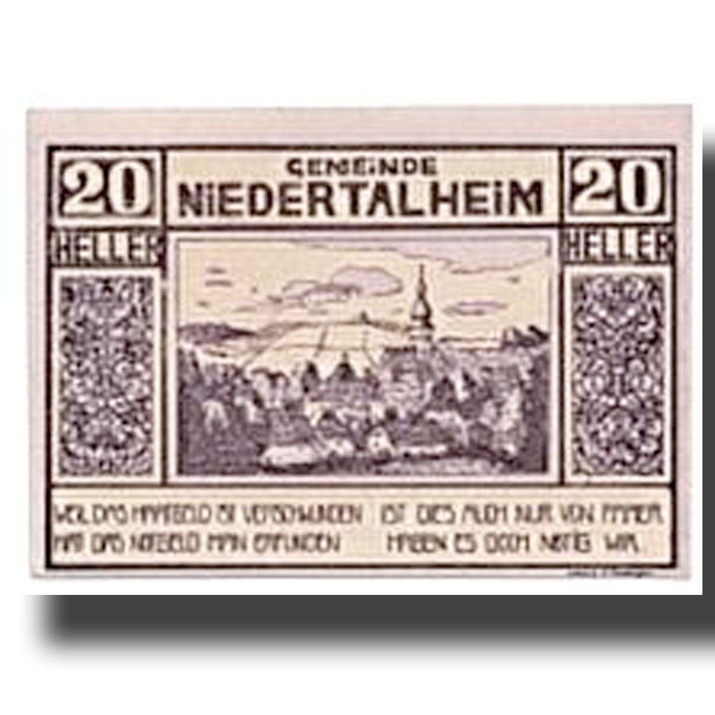 Geldschein, Österreich, Niederthalheim, 20 Heller, paysage, 1920, 1920-04-21