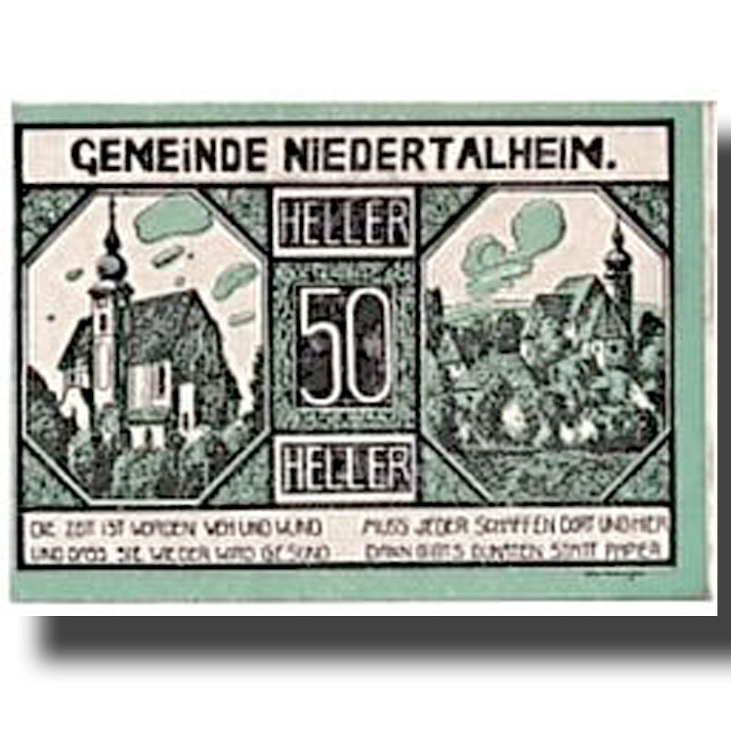 Geldschein, Österreich, Niederthalheim, 50 Heller, Eglise, 1920, 1920-04-21