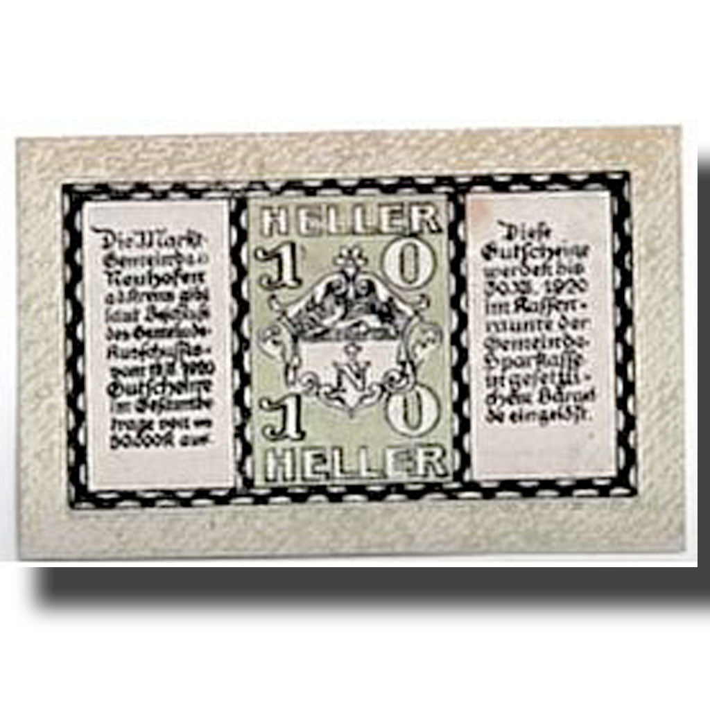 Banknote, Austria, Neuhofen, 10 Heller, Ecusson, 1920, 1920-03-19, UNC(63)