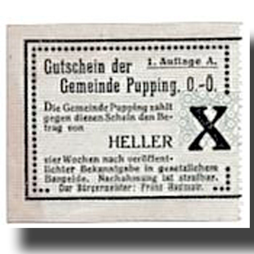 Geldschein, Österreich, Pupping, 10 Heller, graphique, UNZ-, Mehl:792Id