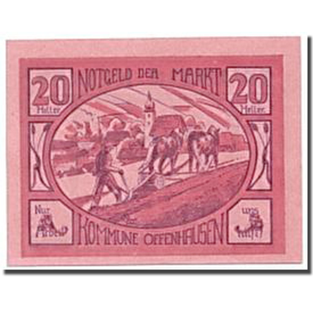 Banknote, Austria, Offenhausen, 20 Heller, Agriculture et Industrie, 1921