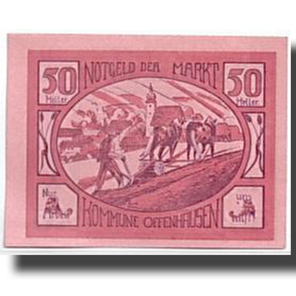 Banknote, Austria, Offenhausen, 50 Heller, Agriculture et Industrie, 1921