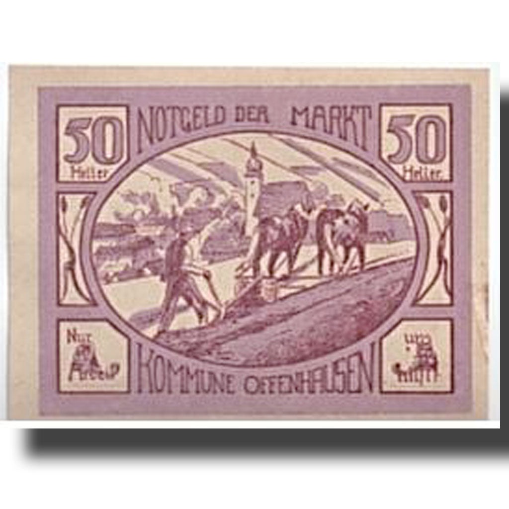 Banknote, Austria, Offenhausen, 50 Heller, Agriculture et Industrie, 1921
