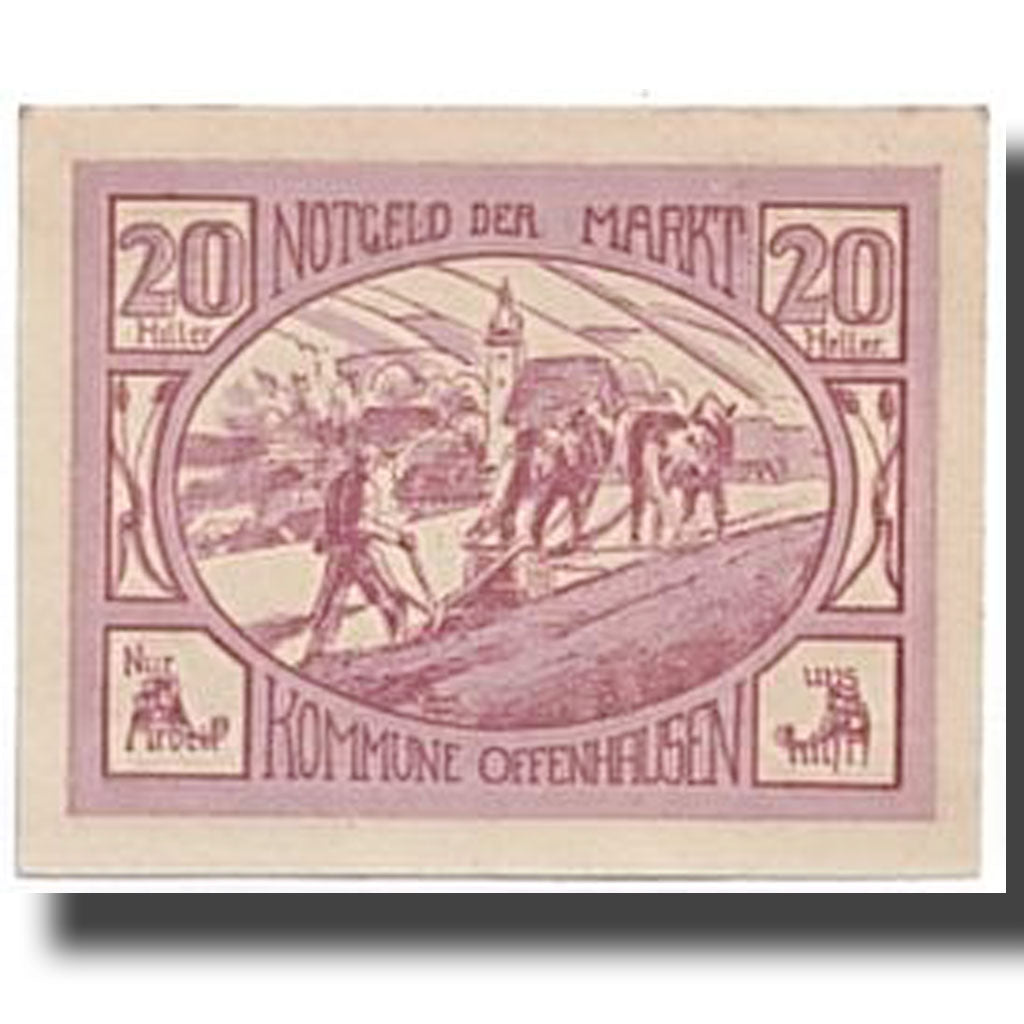 Banknote, Austria, Offenhausen, 20 Heller, Agriculture et Industrie, 1921