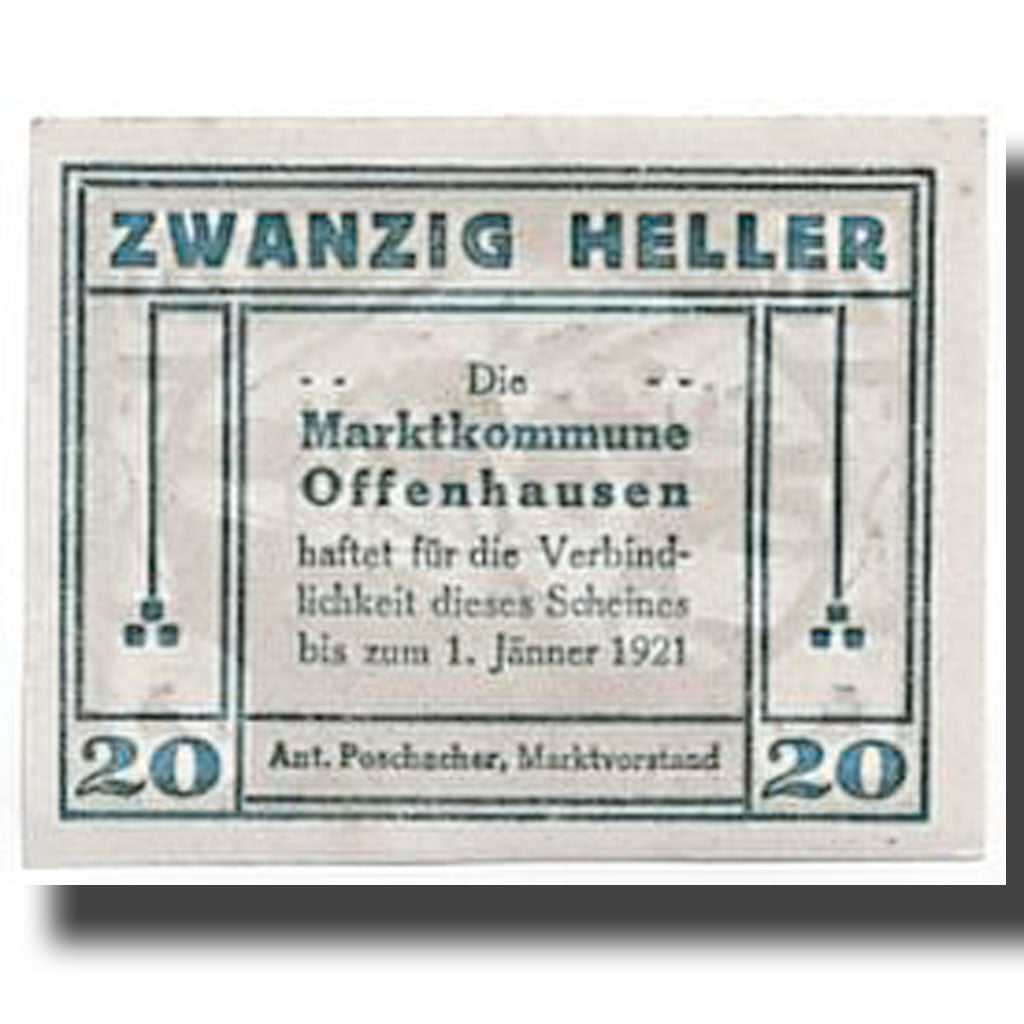 Geldschein, Österreich, Offenhausen, 20 Heller, Agriculture et Industrie, 1921