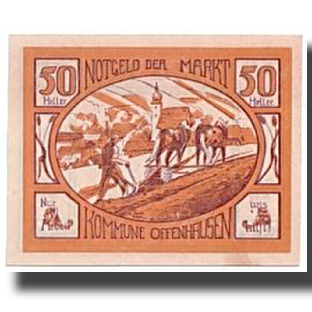 Banknote, Austria, Offenhausen, 50 Heller, Agriculture et Industrie, 1921