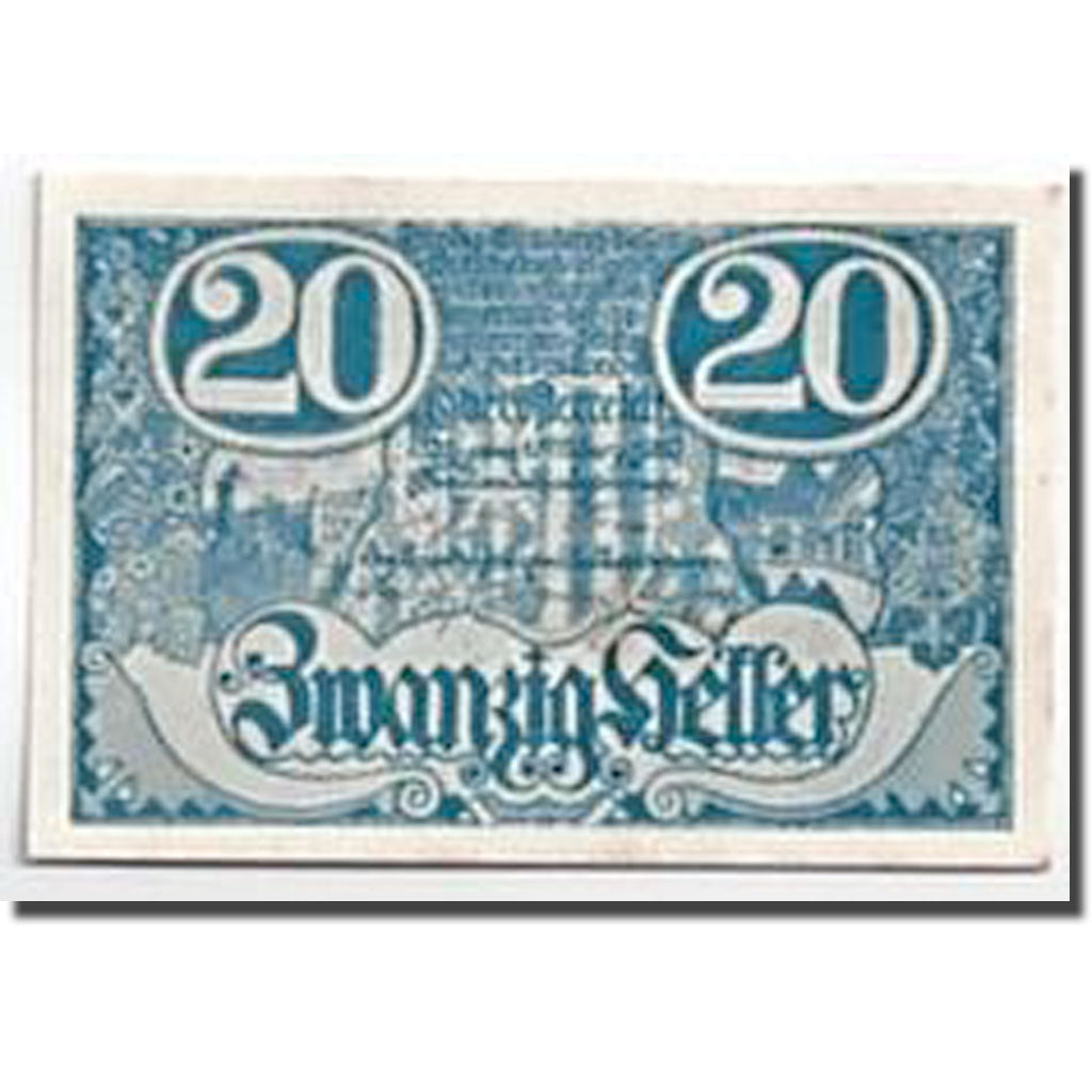 Banknote, Austria, Oberösterreich O.Ö. Land, 20 Heller, château, 1920