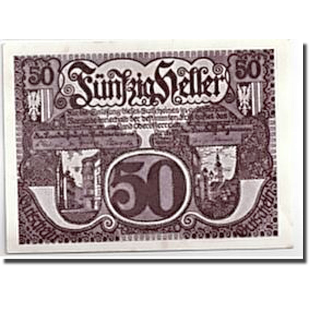 Banknote, Austria, Oberösterreich O.Ö. Land, 50 Heller, château, 1920