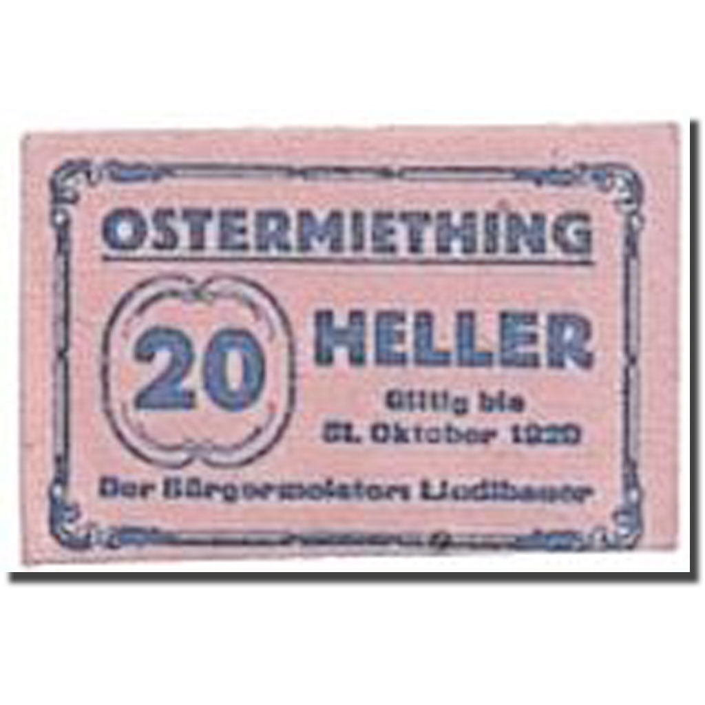 Banconote, Austria, Ostermiething, 20 Heller, graphique, SPL, Mehl:713II